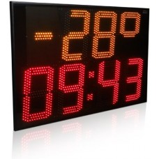 LED hodiny+teplomer s plexisklom (výška číslic 40 cm)